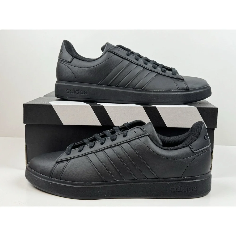 Adidas Grand Court 2.0 Sneakers Sportswear Men's Size 9 Black/Black‎ GW9198